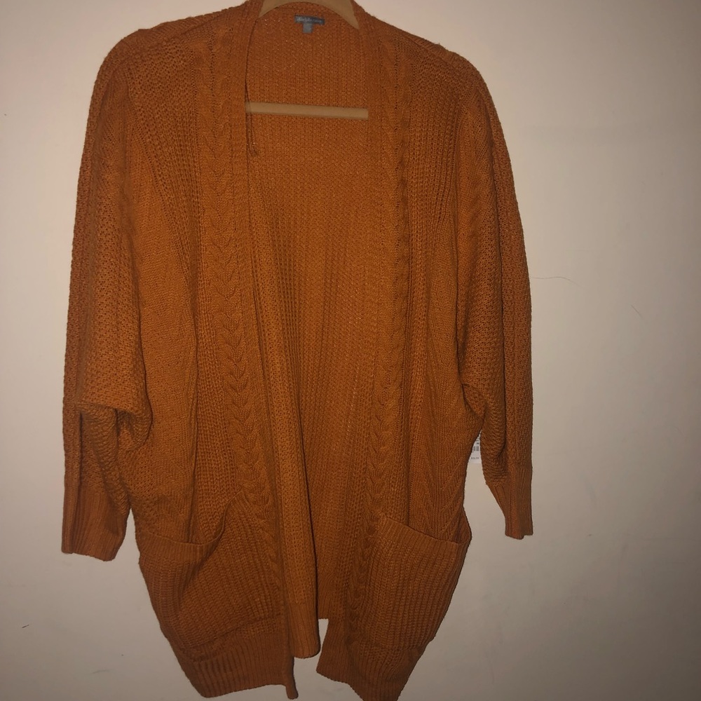 Orange/ Yellow Elongated Knit Cardigan